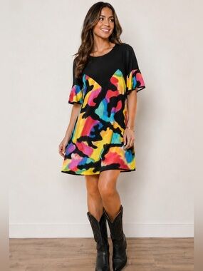 Rock n' Karma Multicolor Swing Dress Medium